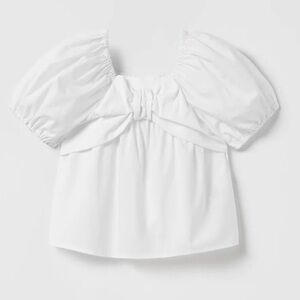 Zara White Puff Sleeve Blouse Size 5-6 Years